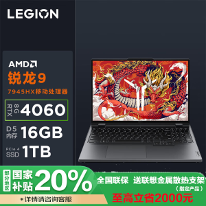 联想(Lenovo)拯救者R9000P 畅玩黑神话悟空官方合作 16英寸电竞游戏笔记本R9-7945HX 16G 1T RTX4060 2.5k 240Hz P3广色域 碳晶灰