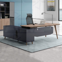 科朔 办公桌老板桌经理桌现代班台经理桌板式班台2.2米KS-2218JY