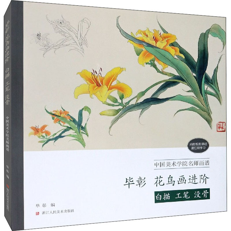 [M]毕彰花鸟画进阶 白描 工笔 没骨 毕彰 著 -9787534084263
