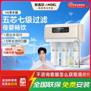 安吉尔净水器J2605-ROB60(A8)家用直饮无桶净水机厨房自来水过滤芯反渗透RO过滤V6