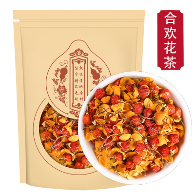 合欢花茶250g正品合欢花茶合欢花干花泡茶夜交藤酸枣仁泡水喝
