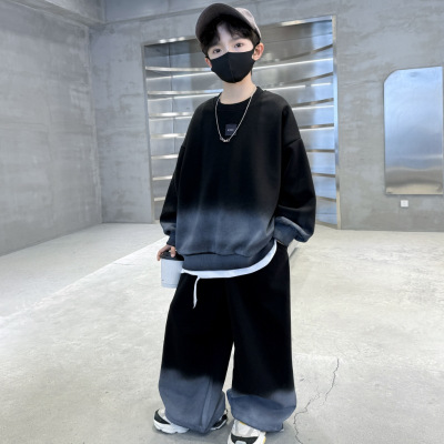 男童阔腿裤套装春秋款新款秋季中大童儿童秋装男孩卫衣运动服