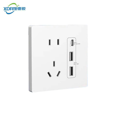 旭德锐 86型插座(含安装)双USB+type-C五孔插座10A/个