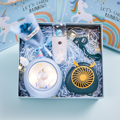 苏宁精品-生日礼物女送女朋友生日礼物送闺蜜结婚纪念日礼物创意风扇套装礼盒女朋友特别学生实用女友惊喜