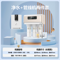 安吉尔净水器家用直饮V6 净饮机 1.46升/分钟净水机J2605-ROB60(A8)+Y3611白色管线机两件套