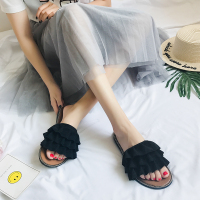 SEMBOSR2018韩版百搭外穿时尚一字拖女夏季平底学生显瘦新款沙滩凉拖鞋潮
