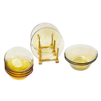 毕加索餐具8件套耐热玻璃不易破碎朵拉琥珀色BJS023/L8