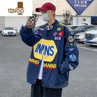 YANXU字母刺绣工装夹克男美式潮牌宽松棒球服bf情侣炸街机车外套