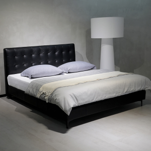 富牌618活动家具B6软床(全皮)全牛皮包裹小户型现代简约千鸟格头层牛皮主次卧全皮软床