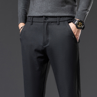 金盾(KIN DON)黑色休闲裤男修身潮牌小脚裤子男士秋冬休闲裤男冬季厚款新款百搭长裤