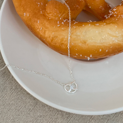 S925纯银锆石碱水结小钻项链女时尚简约颈链锁骨链配饰春夏潮送女朋友老婆情人节七夕生日礼物