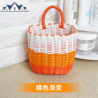 塑料编织浴室厨房收纳篮单把小挂篮化妆品首饰杂物挂式收纳筐 三维工匠