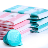 收纳博士条纹加厚抽空气棉被真空压缩袋送电泵手泵共16件套 被子衣服真空袋收纳袋整理袋收容袋密封袋