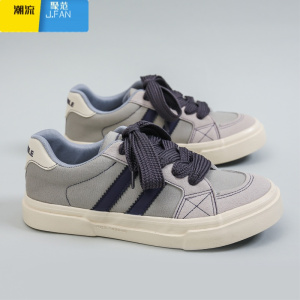 聚范男鞋子2024新款潮低帮帆布鞋男女百搭港风小众平底德训板鞋男