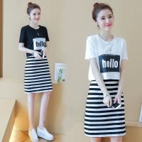 (禁止上传)夏季套装连衣裙女韩版夏装短袖T恤+裙子两件套批