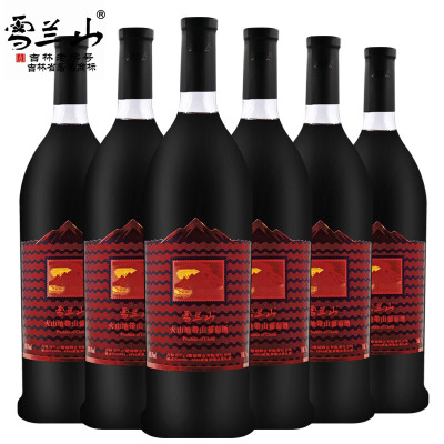 吉林雪兰山火山地带山葡萄酒甜型8度750ml6瓶整箱