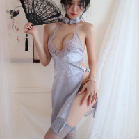 长夜漫漫情趣内衣性感诱惑高开叉床上激情免脱透视蕾丝旗袍女1816