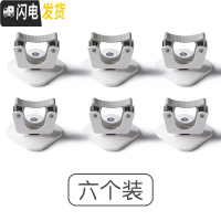 三维工匠拖把夹挂钩扫把强力放拖布卫生间墙上免打孔壁挂式置物收纳架 无痕拖把夹白色6个装
