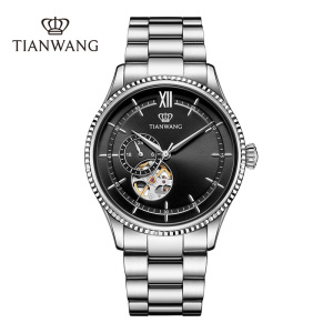 天王手表男士镂空机械表商务休闲男表高级蝴蝶扣正品腕表51232