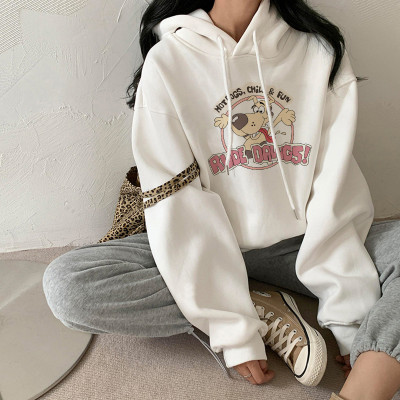 [1折价49.9元,叠加优惠券]连帽卫衣女春季季森系时尚减龄上衣趣味狗狗印花潮