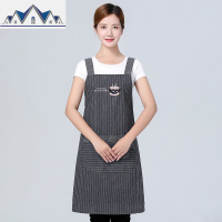 围裙女时尚家用厨房裙子2019新款奶茶店工作服男棉布防水防油围腰 三维工匠