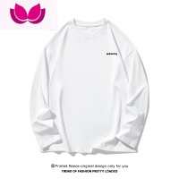 七斓长袖T恤男加绒男生打底衫宽松青少年男士白色内搭上衣