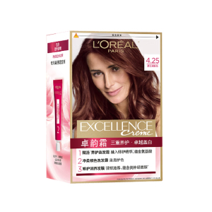 欧莱雅(LOREAL)卓韵霜护发染发霜4.25号(紫红褐棕)( 不伤发染发膏 染发剂 遮白发 男女通用)