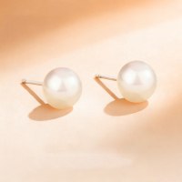 北京黄金女士珍珠耳钉日韩风格精致镶嵌时尚百搭饰品