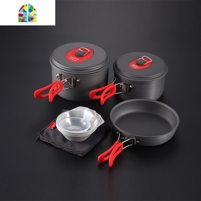 户外锅具炊具便携套装折叠野炊野外4-5-6人野营套锅大号 FENGHOU 美食家Ⅰ(1锅1煎,适合单人)