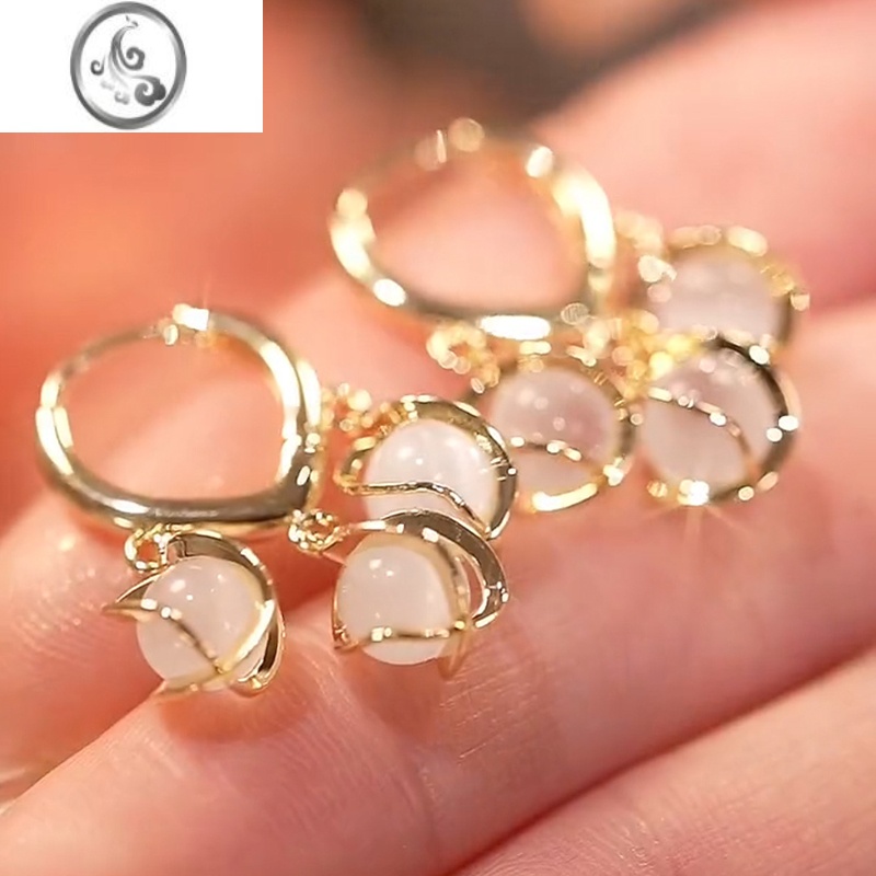 JiMi耳环女秋2023年新款潮气质名媛小众设计感高级耳饰冷性风轻奢银针