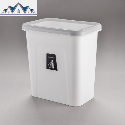 压边家用无盖壁挂式垃圾桶加厚塑料橱柜大号收纳桶厨房可挂垃圾筒 三维工匠