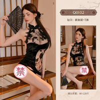 九里晴川情趣内衣旗袍小胸诱惑露背包臀免脱睡衣制服套装 九里晴川Q0102[刺绣连衣裙] 均码