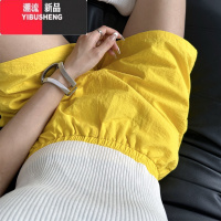 YIBUSHENG百搭a字速干短裤高腰2024季新款灰色休闲薄款热裤显瘦阔腿裤女