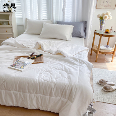 婵思 全棉提花布里斯铂金澳毛被 白