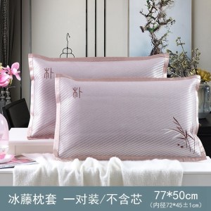 美帮汇夏季凉席枕套枕席双面加大透气成人冰丝藤席凉爽枕皮枕头套一对