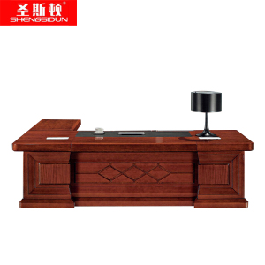 圣斯顿D-24106油漆大班台办公桌含副柜活动柜2400*1100*760mm(张)红胡桃色