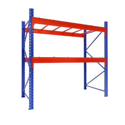 臻远 ZY4121438重型货架仓储高位货架单层称重1000kg 蓝橘色主架2层