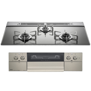日本原装进口NORITZ/能率燃气灶Piat Multi Grill系列深灰N3S13PWASKSTES天然气75cm