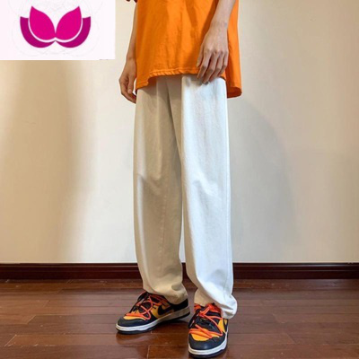 七斓美式休闲裤子男高街ins潮牌情侣宽松直筒百搭垂感拖地阔腿裤