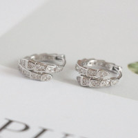 S925纯银灵蛇耳扣女小众设计感高级轻奢气质耳环耳饰镶钻锆石潮流送女朋友老婆情人节七夕生日礼物