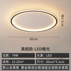 苏宁放心购 简约风黑色卧室灯吸顶灯铁艺餐厅书房温馨圆形led客厅灯具北欧灯