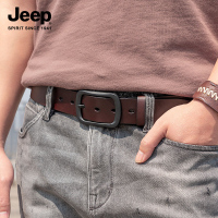 JEEP SPIRIT吉普男士皮带男针扣年轻人韩版百搭牛皮腰带真皮裤带