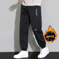 男装休闲裤春秋季新款长裤青少年学生加绒宽松潮牌痞帅运动裤子男