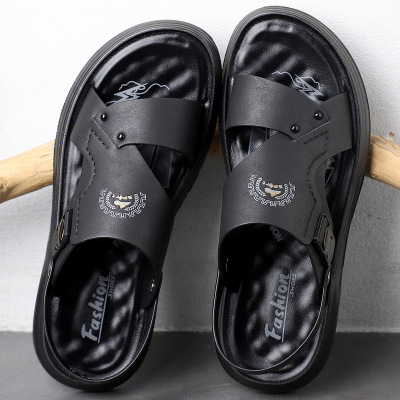 夏季男款潮流男士凉鞋软底防滑沙滩鞋两用外穿凉拖鞋两用鞋子