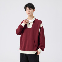 秋季新款卫衣男韩版潮牌拼色拼接男女款宽松休闲拉链立领上衣男装