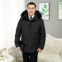 MESONGHUA中老年爸爸羽绒服男爷爷加厚短款老人冬装派克服