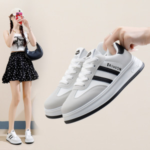 秋季新款韩版ins透气小白鞋女低帮休闲板鞋厚底松糕鞋