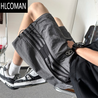 HLCOMAN速干条纹短裤男生夏季薄款2025新款宽松直筒休闲工装运动五分裤子