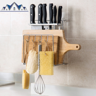 免打孔壁挂菜板收纳架锅盖架刀架厨房放刀的架子厨具置物架 三维工匠