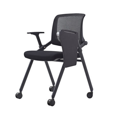 全简培训椅带写字板滑轮电脑椅简易会议折叠椅课桌一体椅